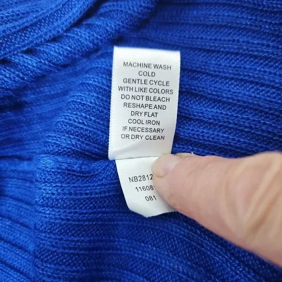 Cable & Gauge  Women's  Med, Royal Blue‎  Acrylic/rayon  Knit Duster, Open Knit - Picture 9 of 9